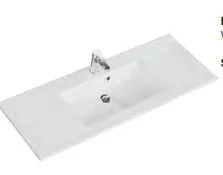 Mineralmarmorwaschtisch weiss, mit Armaturbohrung und Überlauf, Becken mittig - 2x133x50 cm
