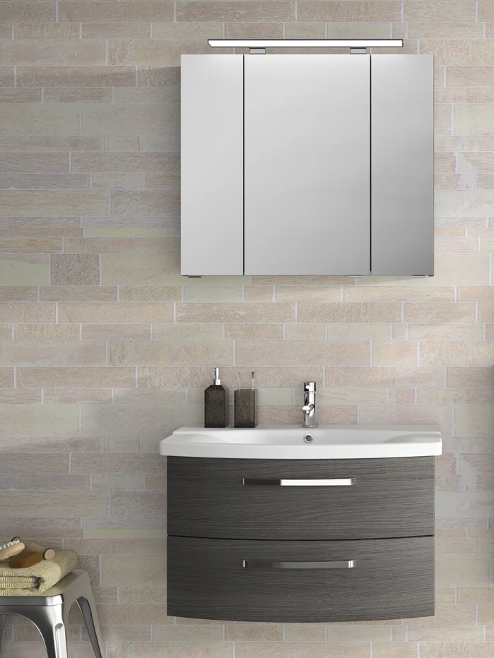 Calmo Badmöbelset 80 cm breit Grau - 3-teilig