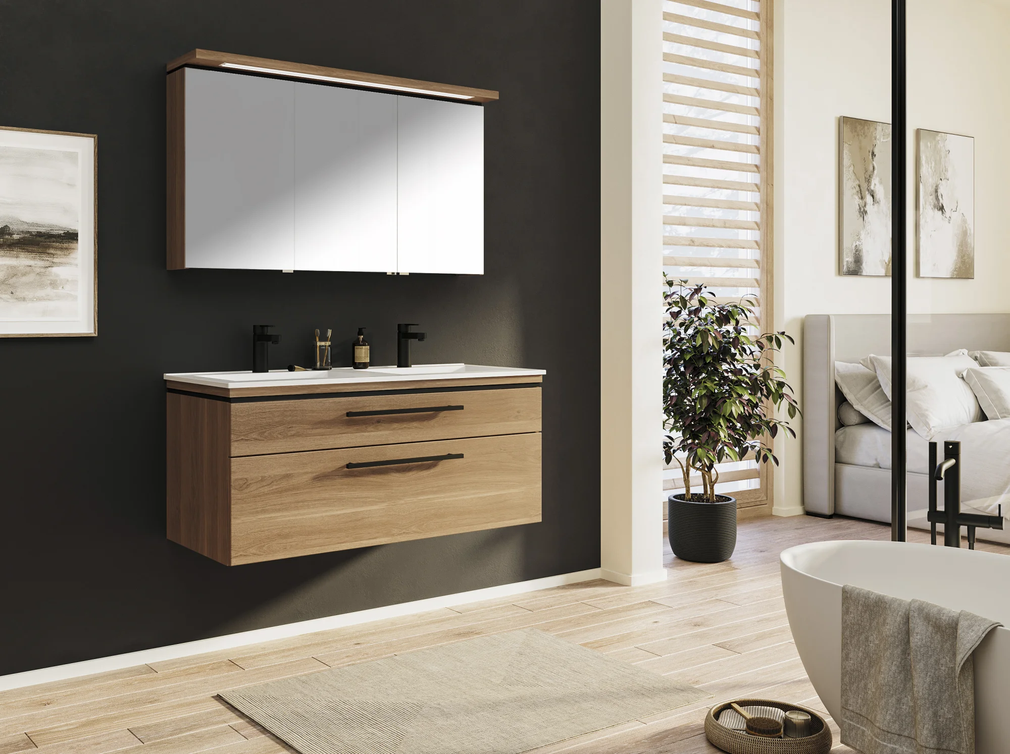 Puris Cool Line Badmöbel Set 122 cm breit kombinierbar - Ansicht 5