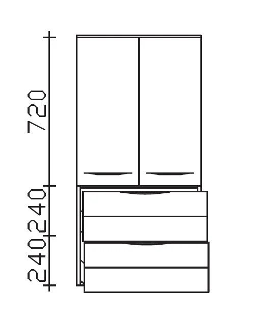 Pelipal 6025 Midischrank 60 cm 6025-MS 60-03 - Ansicht 2