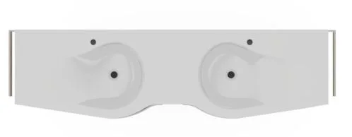 Doppel-Glaswaschtisch Optiwhite matt