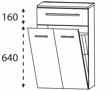 Puris Protection1 - Highboard mit Wäschekippe HBA556W01 / 60 cm - Ansicht 2