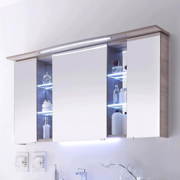 CT-S3D7-1273-16 Spiegelschrank mit LED-Beleuchtung im Kranz