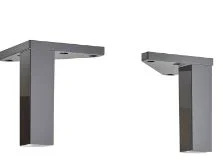 2x 980.000584 - Fuß-Set / 2 Stück in Quarzgrau glanz, eckig - Höhe 10 cm