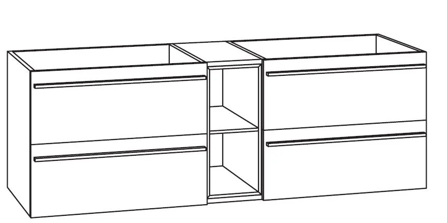 MARLIN 3250star - Doppel-Waschplatz 140 cm - Ansicht 8