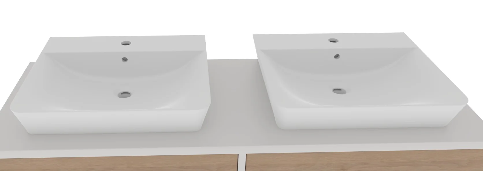 Puris Unique 2x Aufsatzwaschbecken Connect Air weiß IdealPlus - Sofort lieferbar - Ansicht 2