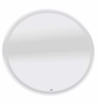 Flächenspiegel rund 90 cm FSR409001 - umlaufende LED-Beleuchtung 1 LED-Converter 30 Watt mit Sensor für Emotion-Beleuchtung Trägermaterial in weiß Dieses Produkt enthält eine Lichtquelle