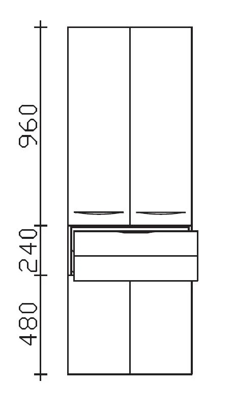 Pelipal 6025 Hochschrank 60 cm 6025-HS 60-03 - Ansicht 2