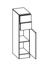 335.013050 Highboard / 1 Drehtüre / 2 Schubkästen / 1 Einlegeboden / Breite 30 cm / Höhe 119 cm / Tiefe 33 cm - stehend