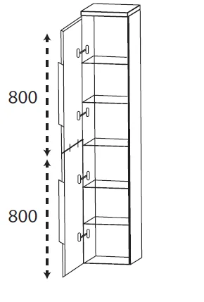 Puris Rounds Hochschrank HNA033A71 / HNA034A71 L/R - Ansicht 2