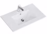 Keramikwaschtisch weiss glanz, mit Armaturbohrung und integriertem Überlauf - 1,5x61x46,5 cm