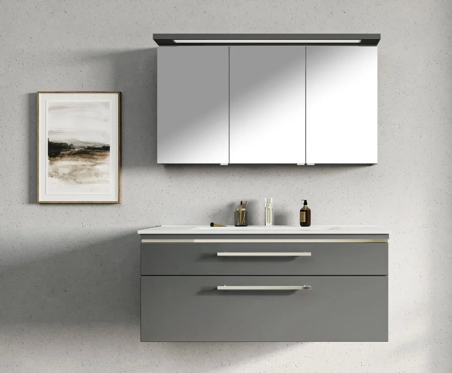 Puris Cool Line Badmöbel Set 122 cm - mit Spiegelschrank Serie A - Ansicht 12