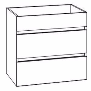 Waschtisch-Unterschrank 1 feste Blende, 1 Schubkasten, 1 Auszug