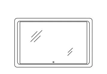 980.831121 Flächenspiegel / mit LED-Umrandung / Touchsensor / Breite 110 cm / Höhe 70 cm / Tiefe 3 cm