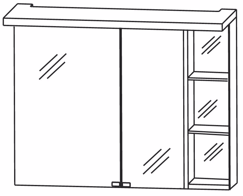 Puris Crescendo 2D Spiegelschrank 90 cm S2A439R26 - Ansicht 2