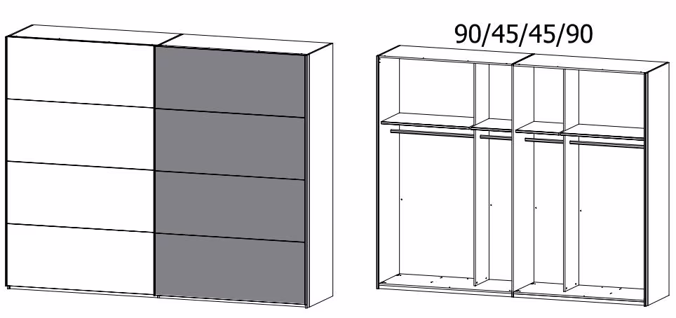 Rauch Orange Beluga Plus - Schwebetürenschrank Dekor - 2-farbig - Ansicht 9