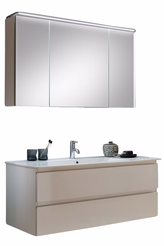 MARLIN 3290fair Bad-Kombination 120 cm, mit Spiegelschrank, Unterschrank variabel