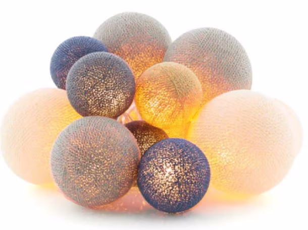 LIFETIME kidsrooms Baumwollkugeln 2er Set Lichterkette Ocean Life 8194