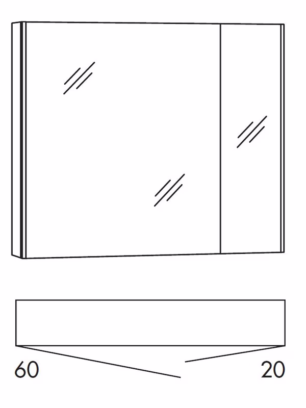 Spiegelschrank 80 cm SAD8L