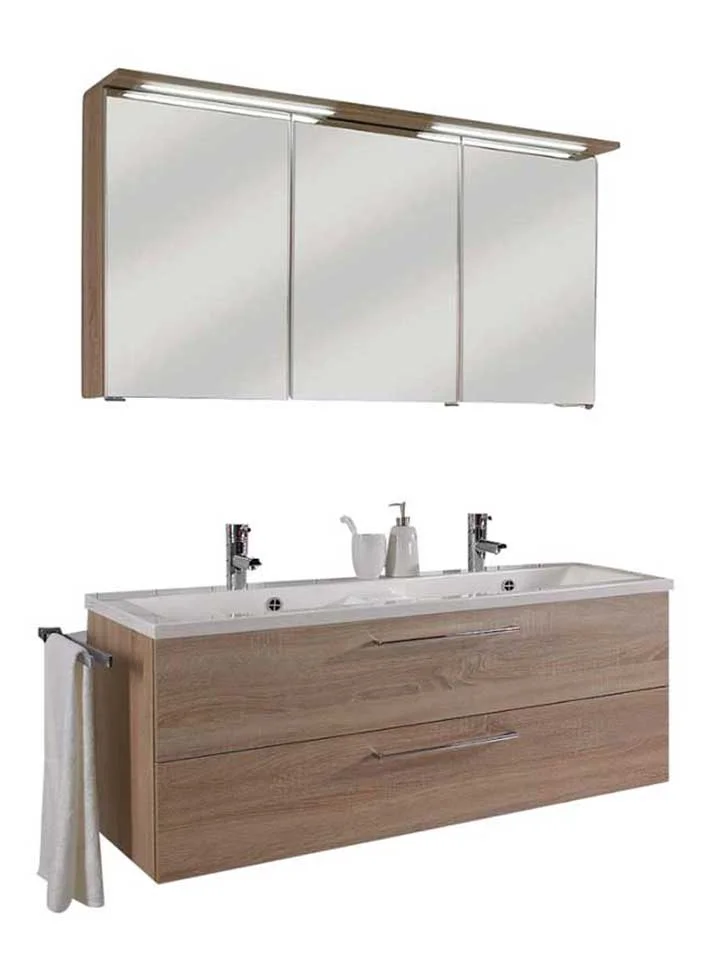 Puris Fresh Badmöbelset mit Doppelwaschtisch 120 cm - Serie B