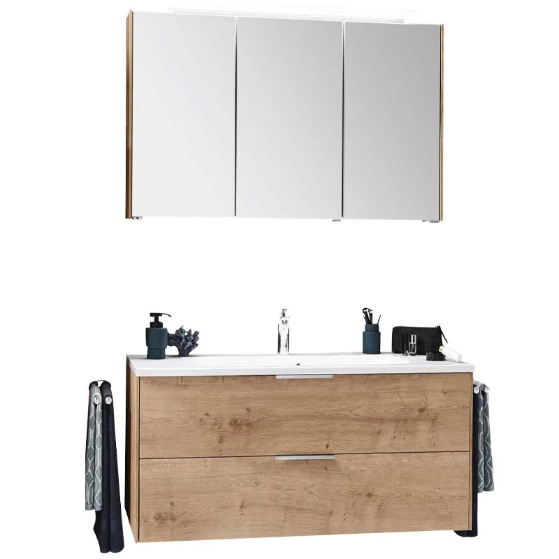 Puris d.light Badmöbelset 120 cm - mit Spiegelschrank Serie A