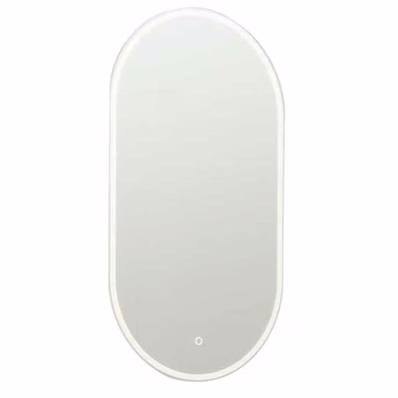 Puris Vialli Badspiegel 50 cm oval - mit Beleuchtung & Spiegelheizung