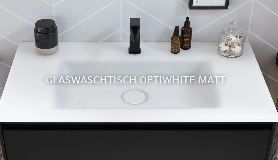 Nr. 92 - Optiwhite matt Glas Möbelwaschtisch