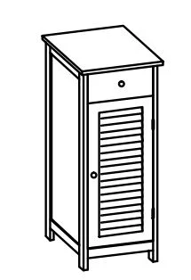 928.033240 Unterschrank / 1 Drehtüre / 1 Schubkasten / 1 Einelgeboden / stehend auf Füßen / Anschlag rechts
