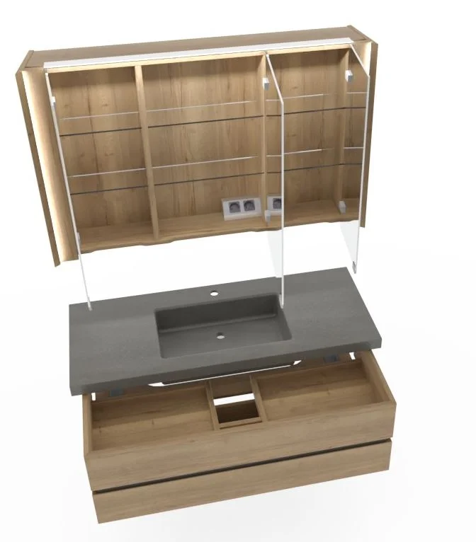 Thielemeyer Fresh Massivholz Badmöbelset Vorschlag 800081/ 800082 - 122 cm - Ansicht 4