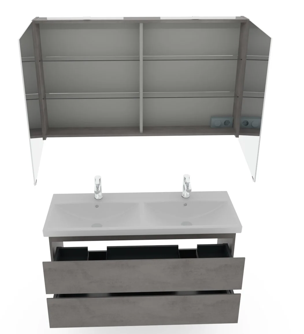 Pelipal 6090 Badmöbelset 120 cm - Doppelwaschbecken - Ansicht 5