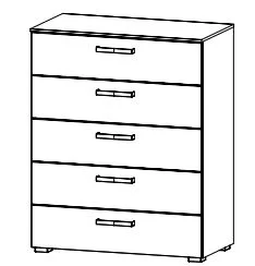 Schubkommode mit 5 Schubkästen / Breite 80 cm / Höhe 100 cm / Tiefe 42 cm