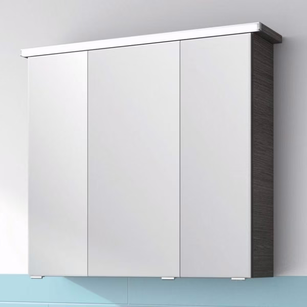 Spiegelschrank mit LED-Profil im Kranzboden