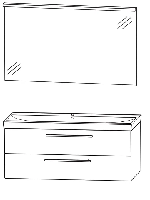 Puris Protection1 - Kombination 4 - 100 cm / mit Flächenspiegel - Ansicht 2