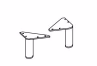 980.000581 Fuß-Set rund / 2 Stück / Chrom Glanz / Höhe 10 cm