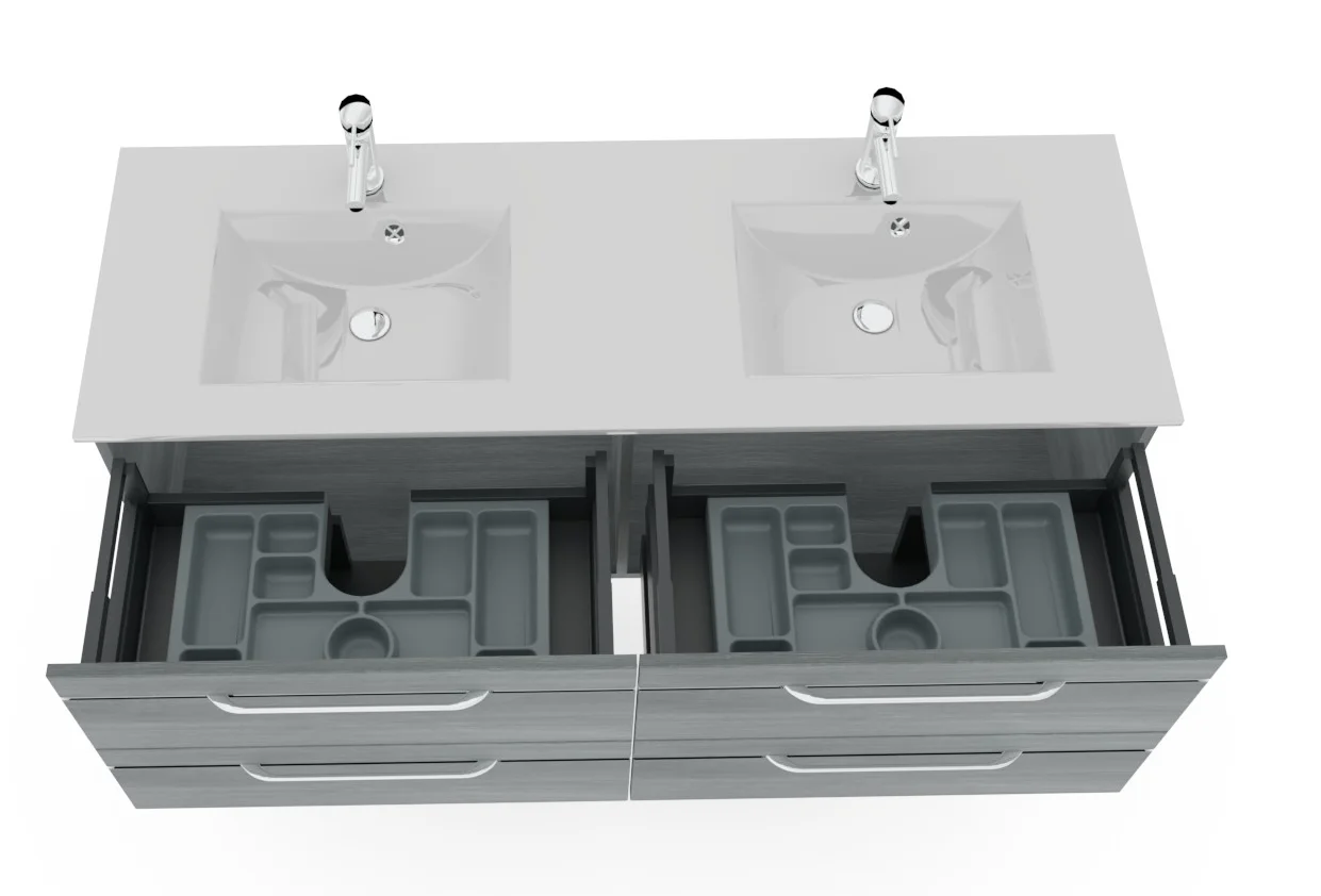 Pelipal Balto Badmöbel-Set - Doppelwaschplatz, 148 cm - Ansicht 12
