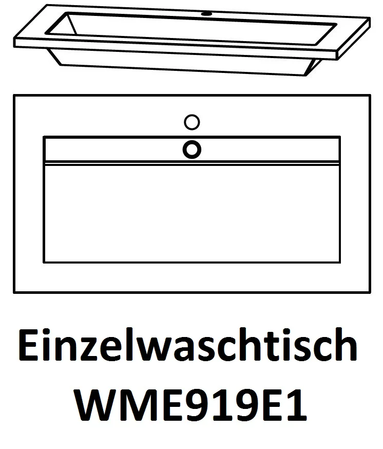 Puris Star Line Badmöbel Set 90,6 cm breit kombinierbar – Mineralguss - Ansicht 5