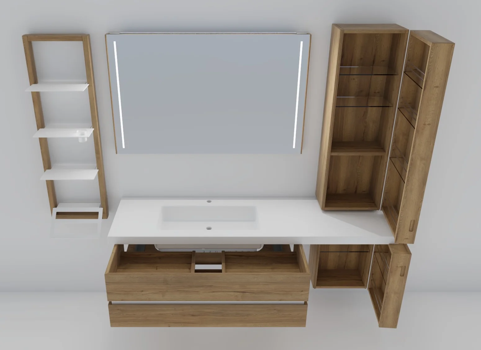 Thielemeyer Fresh Massivholz Badmöbelset 800471/ 801471 - 177 cm - Ansicht 14