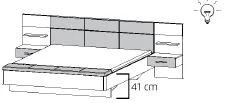 Bettanlage 180 x 200 cm mit Beleuchtung 0X6K