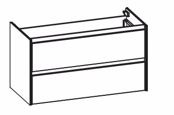 mit Waschtischunterschrank inkl. beidseitigem LED-Profil, passenden zum Griffdesign - in der jeweiligen Set-Breite