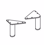 980.000581 Fuß-Set rund / Chrom Glanz / 2 Stück / Höhe 10 cm