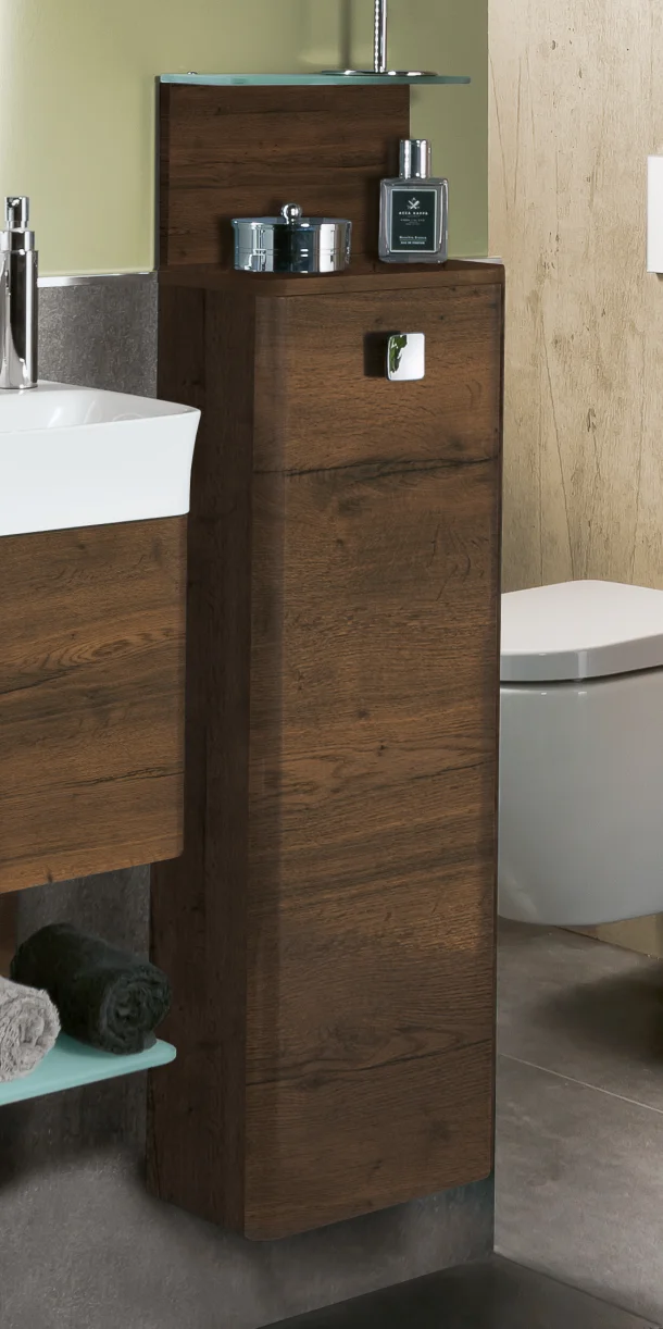 Marlin Gästebad 3010 Bad-Highboard 30 cm breit Anthrazit HBFT3F R - Sonderpreis - Sofort lieferbar