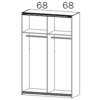48K1 Breite 136 cm, 2 Schwebetüren je 69 cm