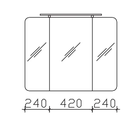 Pelipal 4005 Spiegelschrank 90 cm mit LED-Aufsatzleuchte - Ansicht 5