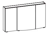 SEAE00113, Spiegelschrank, 3 Drehtüren einfach verspiegelt, 4 Einlegeböden, ohne Beleuchtung - 72x130x17 cm