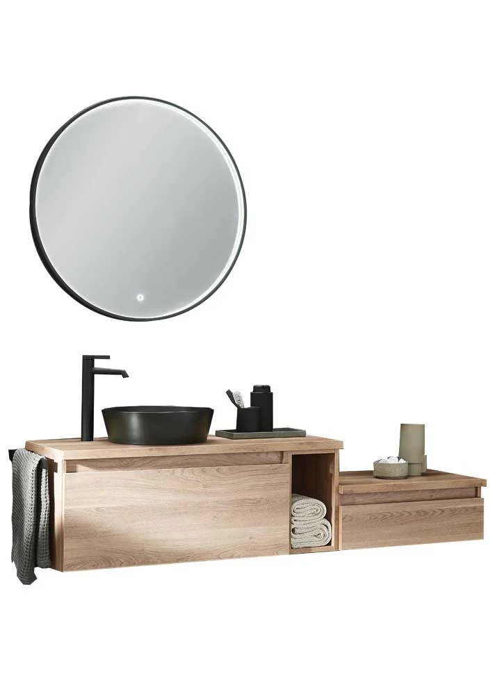 Puris Vialli Waschtisch mit Unterschrank 160 cm breit - Becken links - Ansicht 2