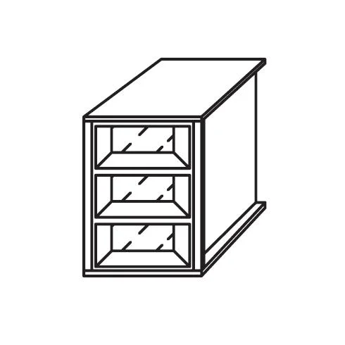 9S3D - Schubkasteneinsatz / 3 Schubkästen / Glasfront