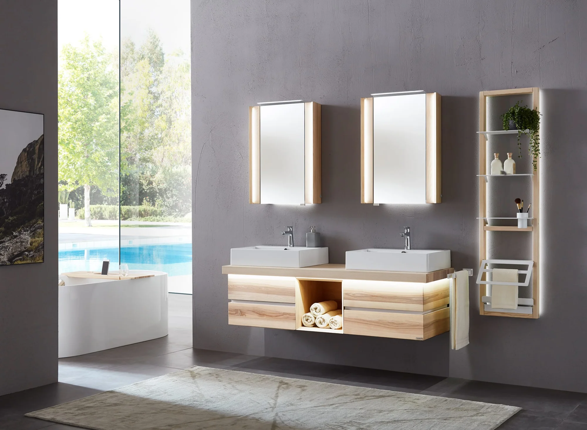 Thielemeyer Fresh Massivholz Badmöbelset 800394/801394 - Vorschlag 12 - 177 cm