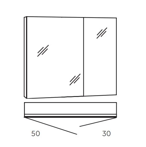 MARLIN 3980spiegel - Spiegelschrank 80 cm breit - SOXD8L - Ansicht 2