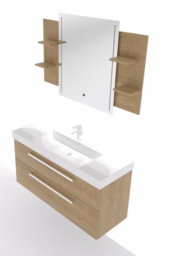 Puris c!mano Badmöbel Set - 120 cm Becken mittig - Ansicht 20