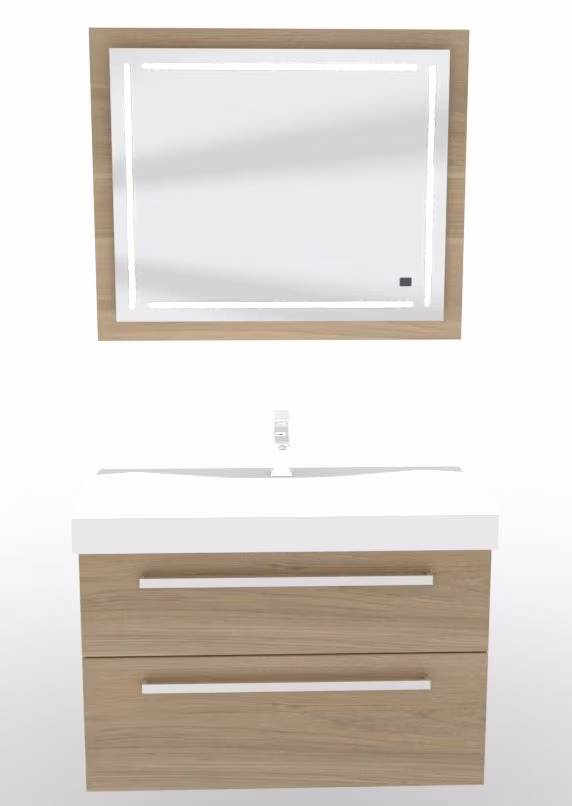 Puris c!mano Badmöbel Set - 90 cm Becken mittig - Ansicht 13